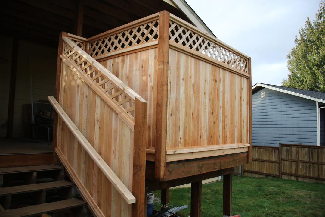 Deck framing and structural prep by AMH Construction