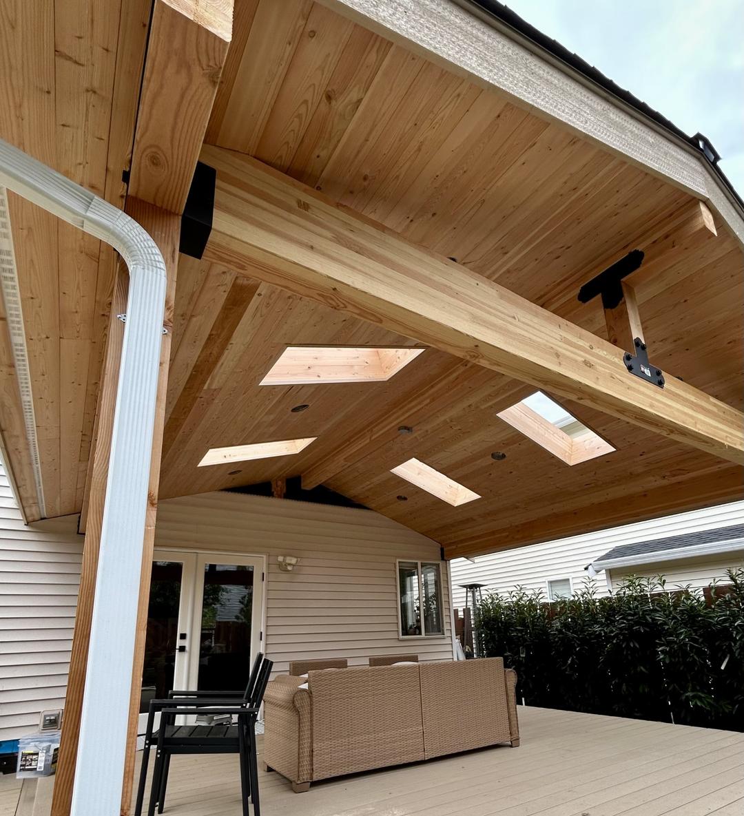 Organized deck construction jobsite